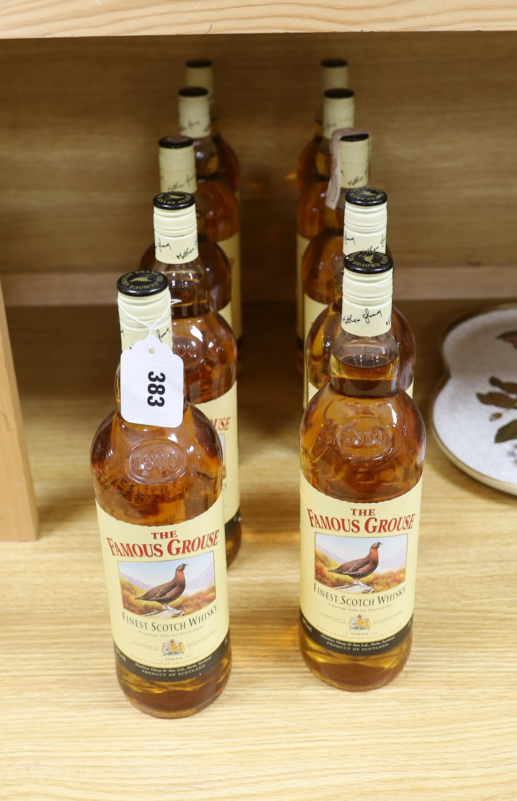 Ten litre bottles of The Famous Grouse Scotch whisky